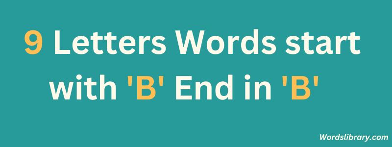 9 Letter Words that Start with B and End in B