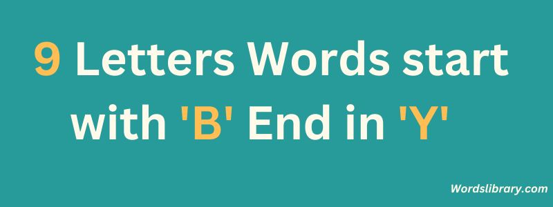 9 Letter Words that Start with B and End in Y