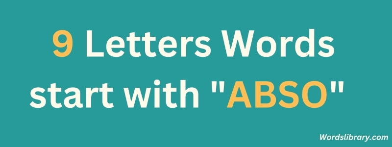 9 Letter Words that Start with ABSO