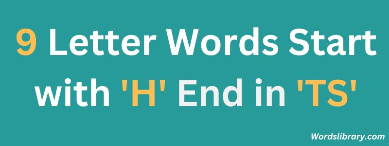 Nine Letter Words that Start with H and End with TS