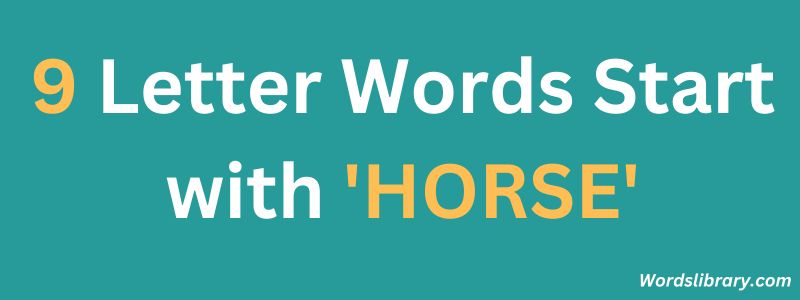 5 letter words using horse