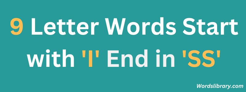 Nine Letter Words that Start with I and End with SS