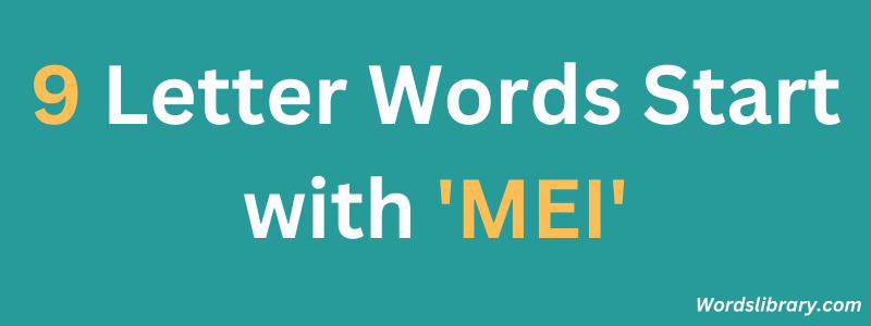 Nine Letter Words that Start with MEI