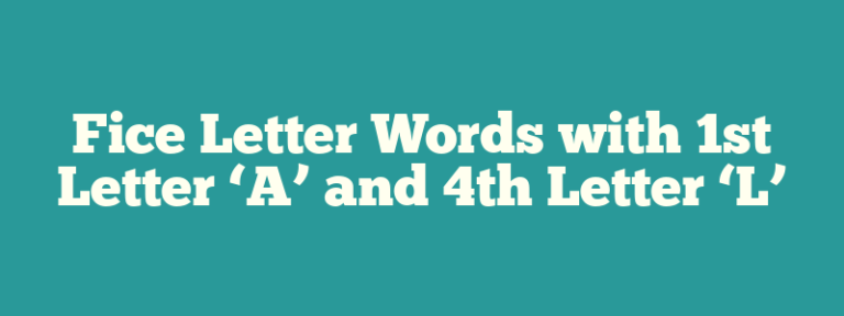 5 letter words l is fourth letter