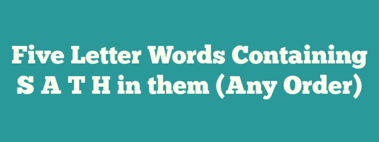 5 letter words containing sath