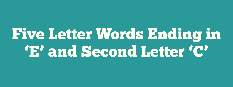 Five Letter Words Ending in ‘E’ and Second Letter ‘C’