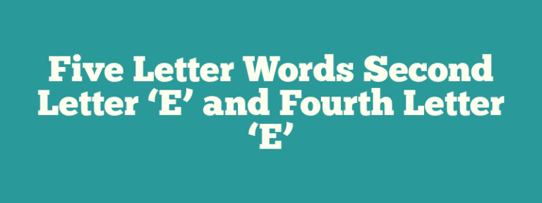 5 letter words beginning with double e