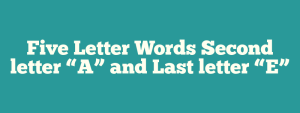 5 letters second letter a last letter e