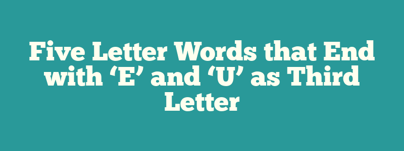 Five Letter Words that End with ‘E’ and ‘U’ as Third Letter