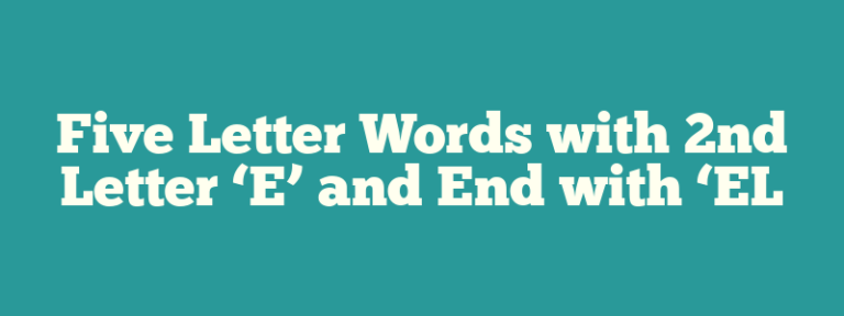 6 letter words end with el