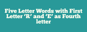 4 letter words with a e r