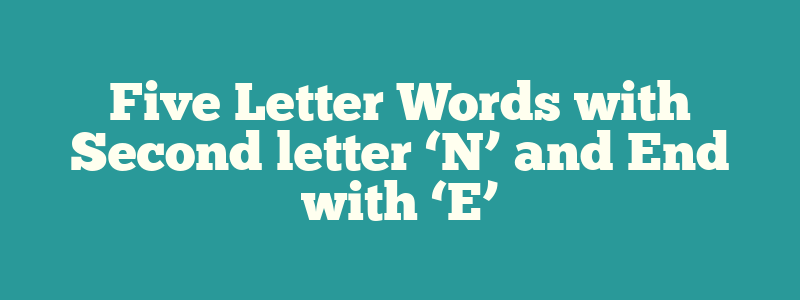 Five Letter Words with Second letter ‘N’ and End with ‘E’