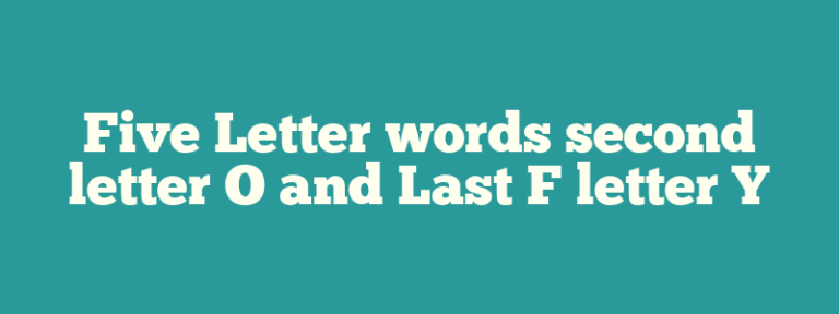 5 letter word with second letter o and fifth letter y