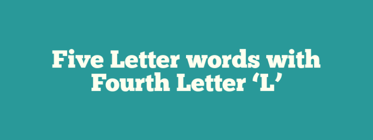 5 letter words with the fourth letter l