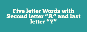 5 letter words that the second letter is y