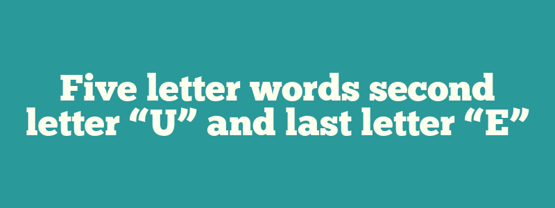 5 letter word contains u ends e