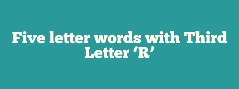 5 letter words that 3rd letter is r