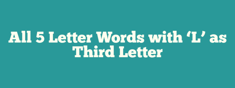 5 letter words that contain the letter l