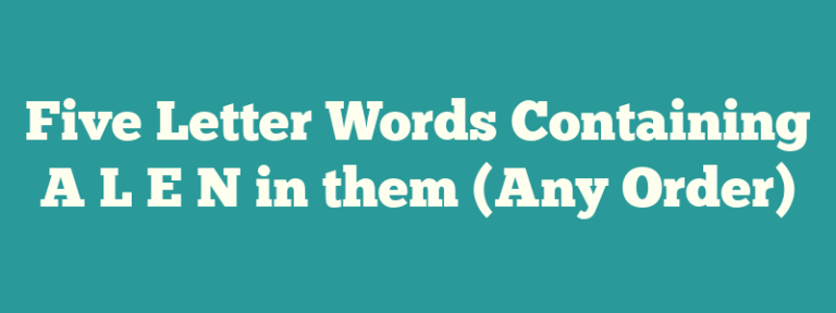 5 letter words with alen in them