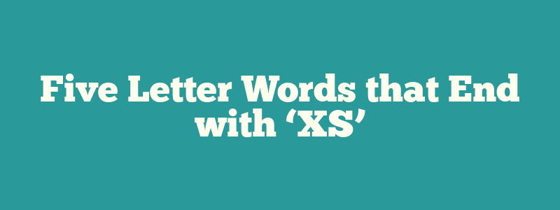 Five Letter Words that End with ‘XS’