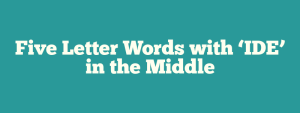 5 letter words with middle ide