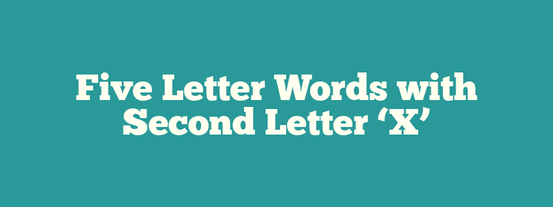 Five Letter Words with Second Letter ‘X’