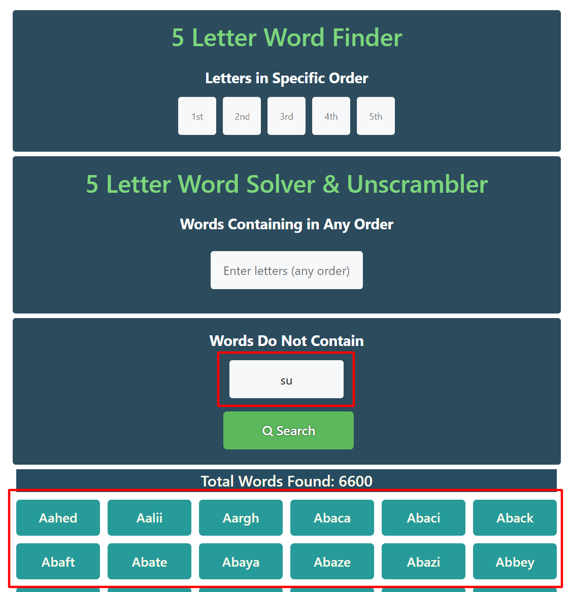 using third part of 5 letter word finder